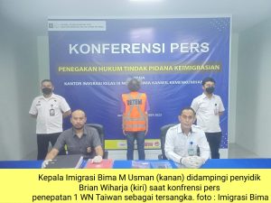 Langgar UU Keimigrasian, Imigrasi Bima Tetapkan 1 WN Taiwan Sebagai Tersangka