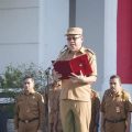 PJ Walikota Bima Mohammad Rum saat memimpin apel gabungan. (Foto/ist)