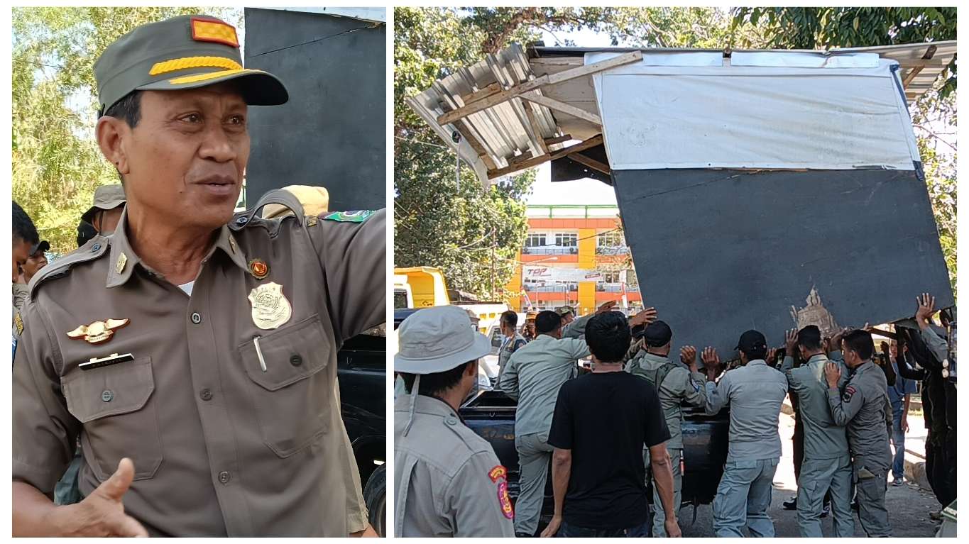 Tertibkan PKL Lapangan Pahlawan, Pol PP Kota Bima Tegaskan Komitmen Jaga Keindahan Kota