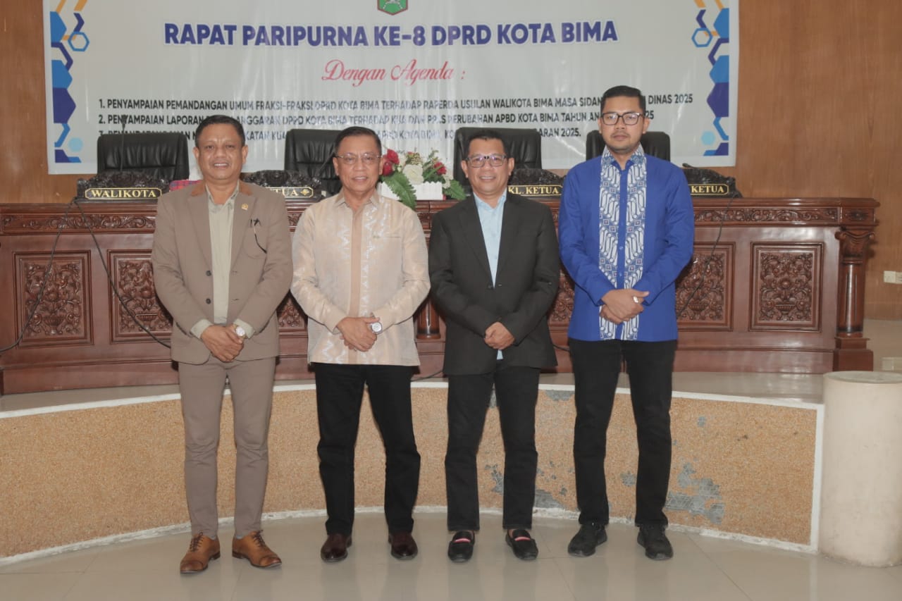 Hadiri Paripurna DPRD, Wali Kota Bima Sampaikan Jawaban Eksekutif atas Pandangan Fraksi Terkait RPJMD 2025–2029