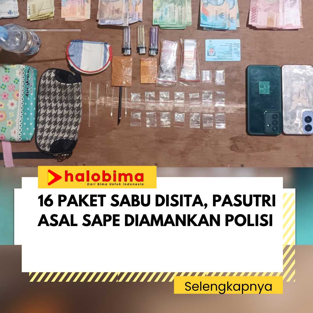 16 Paket Sabu Disita, Pasutri Asal Sape Amankan polisi