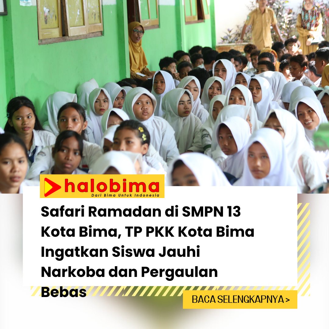 Safari Ramadan di SMPN 13 Kota Bima, TP PKK Kota Bima Ingatkan Siswa Jauhi Narkoba dan Pergaulan Bebas
