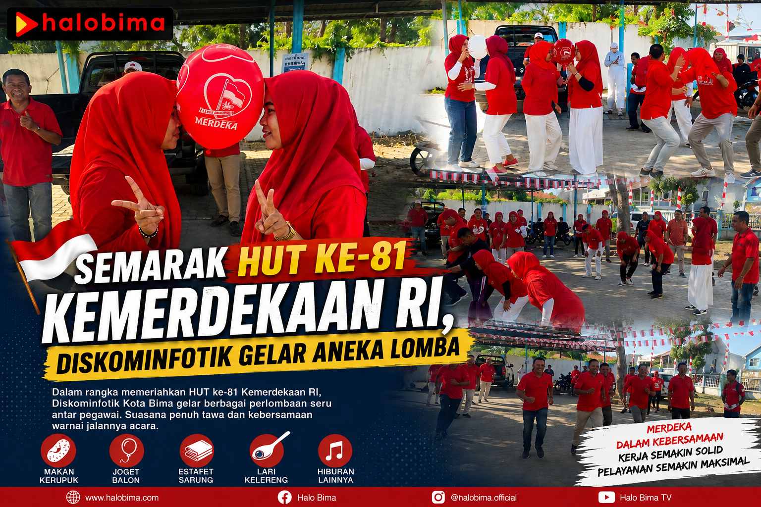 Semarak HUT ke-81 RI, Diskominfotik Kota Bima Gelar Aneka Lomba